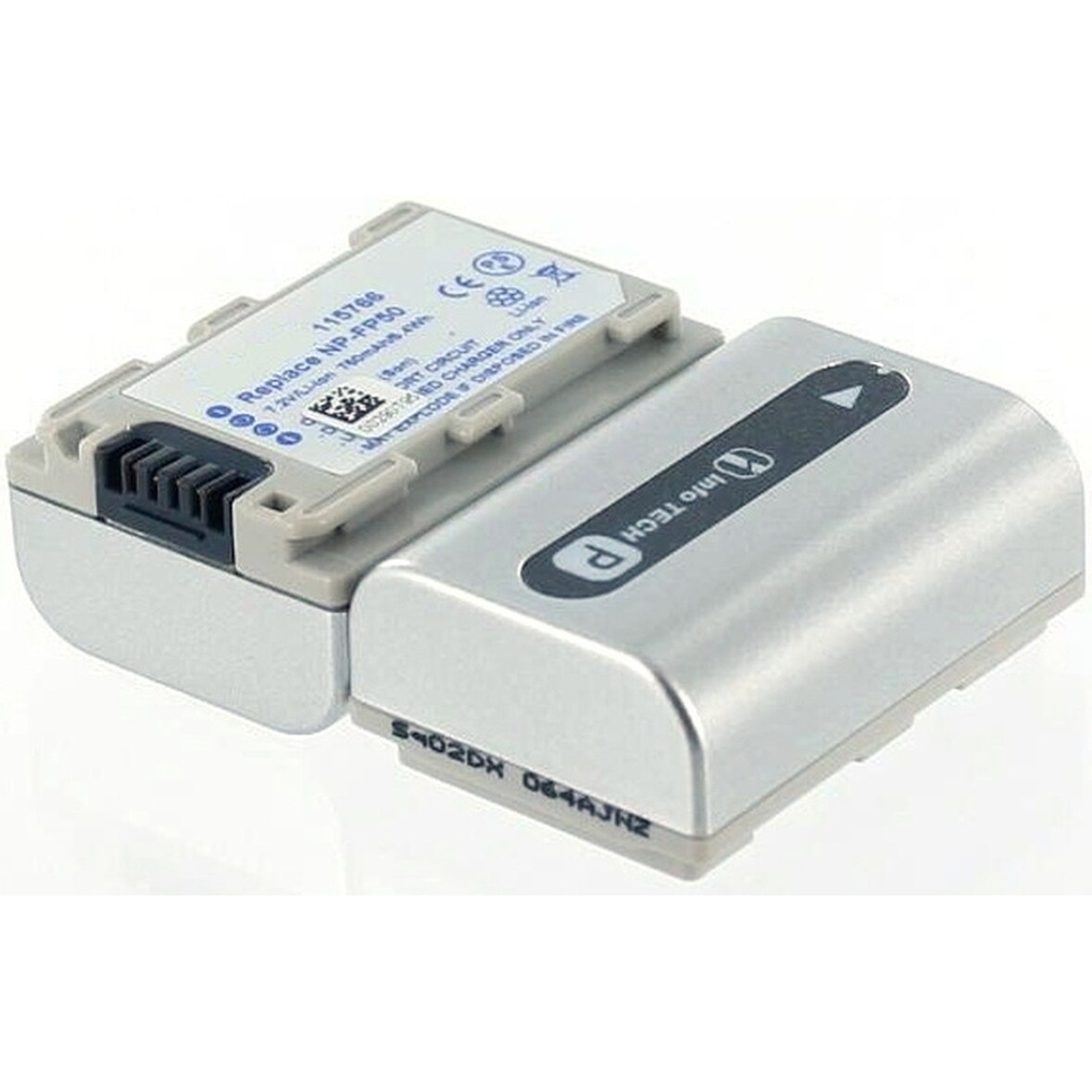 Akku für Sony DCR-HC27E Li-Ion 7,2 Volt 680 mAh silberfarben