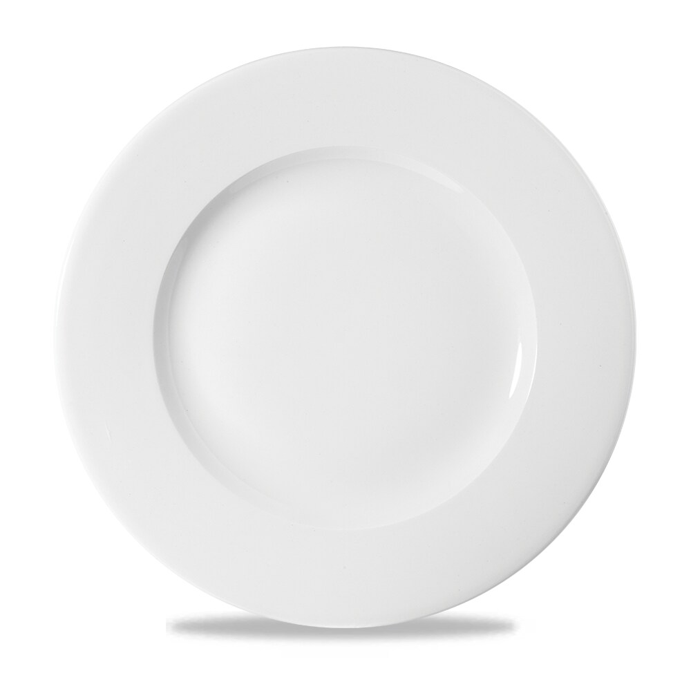 Churchill Super Vitrified Profil Weiß Flacher Teller mit breiter Fahne, 27,5 cm, 12 Stück