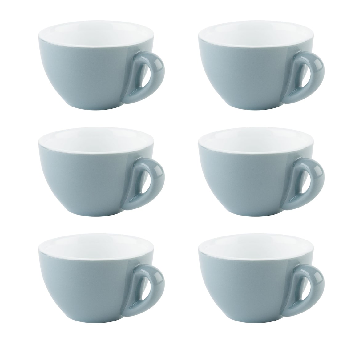 APS set van 6 koffiekoppen in blauw Ø 9.5 cm, H: 6 cm, 200 ml