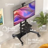 thumbnail of ONKRON Carrello Porta TV Ruote, Altezza per Schermi 50"-86", fino a 90,9 kg, Supporto VESA 800x500, Mobile TV con Ruote TS1881-B Nero