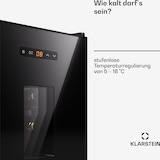 thumbnail of Klarstein Silent Vino 16 Uno | Weinkühlschrank | 1 Zone / 16 Flaschen Schwarz