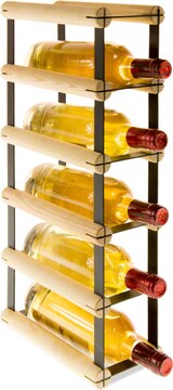 thumbnail of PROREGAL Modulares Weinregal VINOTECA MOD METAL | HxBxT 52,5x12,5x24,5cm | 1x5 Flaschen | Massives Kiefernholz | Natur | Flaschenregal