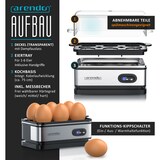 thumbnail of Arendo Eierkocher 6-fach, 400 W, Edelstahl, Warmhaltefunktion, Härtegrad einstellbar, für 6 Eier, silber