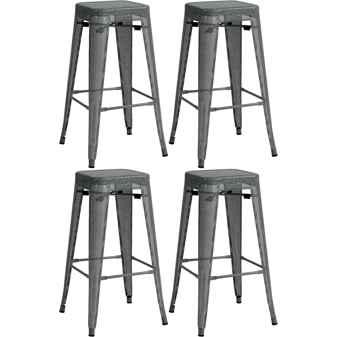 Set van 4 barkrukken Fletcher grijs