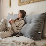 thumbnail of Björn&Schiller Rückenkissen grau 200 cm - Lesekissen für Bett und Sofa Rückenpolster für die Wand groß mit waschbarem Bezug