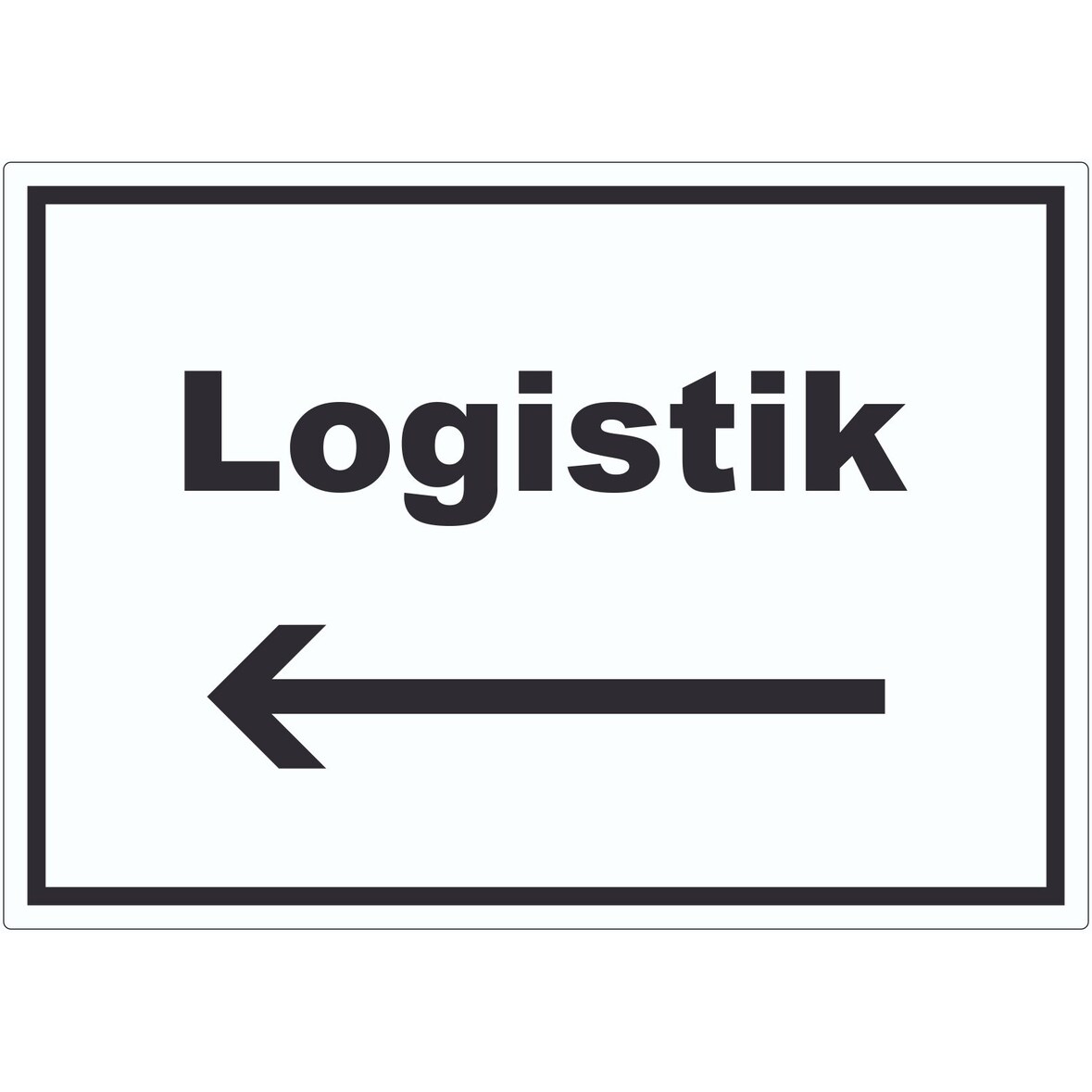 Logistik Aufkleber mit Text und Richtungspfeil links Transport Versand waagerecht A1 (594x841mm)