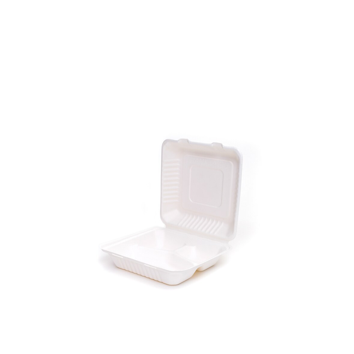 Menübox Take-Away Box To-Go 3-geteilt mit Deckel Zuckerrohr 210x227x37mm 1500 ml  250 Stück