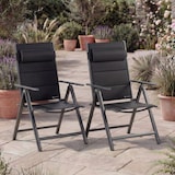 thumbnail of CASARIA® Alu Gartenstühle 2er Set Gepolstert 8-Fach Verstellbar Anthrazit