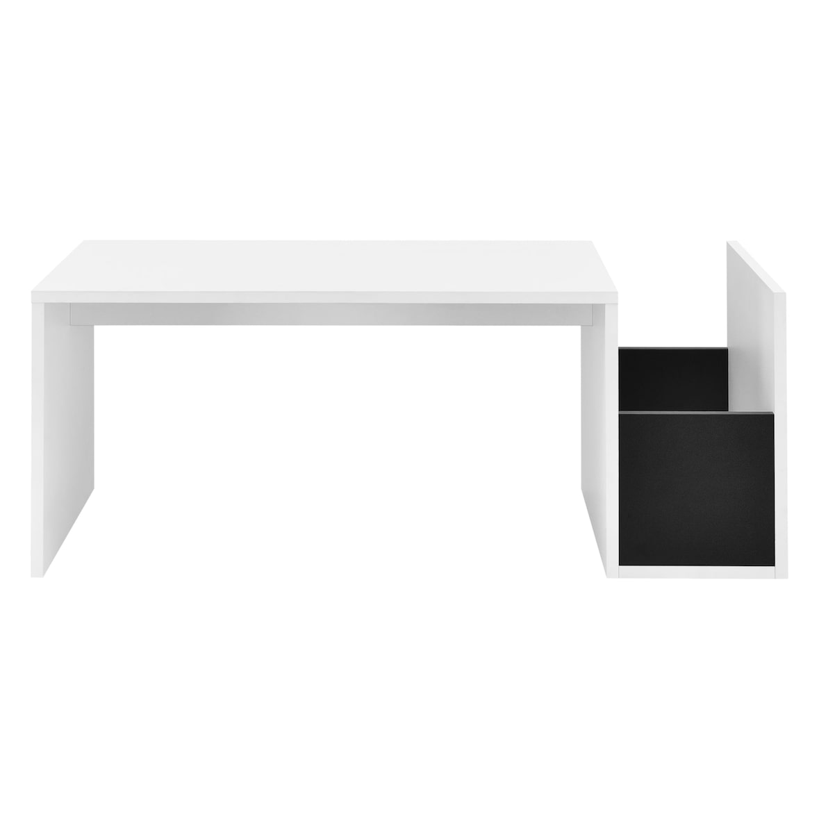 Helloshop26 - Mesa de centro elegante de 90 cm em branco e preto para sala de estar 03_0006166