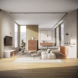 thumbnail of AQA Design Buffet 4 ante BUDAPEST-S bianco/quercia cm. L.238 P.50 H.72 in melaminico e MDF MP03185