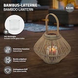 thumbnail of ECD Germany Bambus Laterne, Windlicht H:42 cm Holzfarbe, Gartenlaterne mit Henkel & Glaseinsatz, Bambuslaterne, Kerzenhalter Innen/Außen, Deko Laterne
