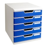 thumbnail of Exacompta 301003D 1x MODULO modulaire ladenbox met 5 gesloten laden voor A4+ documenten, Office, grijs-blauw