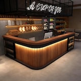 thumbnail of 【Hutaohei ZJ60-180cm】Maßanfertigung Bartisch Bar-Tresen Eckbartresen Gastronomie-Theke Restaurant-Bar Empfangstresen Braun