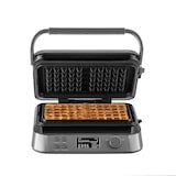 thumbnail of KLAMER Waffeleisen belgische Waffel, Waffeleisen doppelt mit 7 Stufen und 5 Programmen, Platten mit Antihaftbeschichtung, 1600W, grau