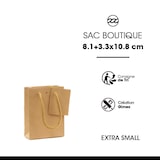thumbnail of Extra kleine bruine kraft luxe tas met koordhandvatten 8,1 + 3,3 x 10,8 cm per 500 - Gimex