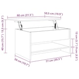 thumbnail of vidaXL Salontafel 80x50x40 cm bewerkt hout grijs sonoma eiken