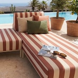 thumbnail of Salon de jardin bas modulable rayé 3 places terracotta