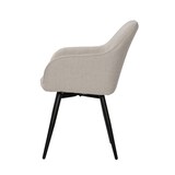 thumbnail of SIT Möbel 2er-Set Armlehnstuhl | Bezug Strukturstoff | Gestell Metall | B 55 x T 49 x H 82 cm | beige – schwarz