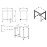 thumbnail of Mesa de trabajo acero inoxidable EASYLINE 850 x 800 x 600 mm 10125 Vaiotec
