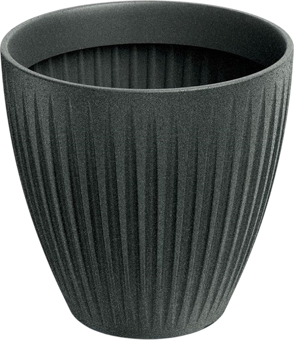 Prosperplast - Blumentopf aus rotationsgeformtem Kunststoff 32L Ø40x40cm in farbe Graphitgrau - Latia Round MIDL ETHICK