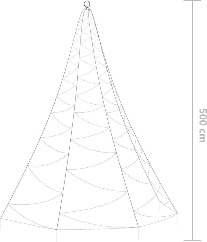 Ein kegelförmiges Netz, 500 cm hoch.