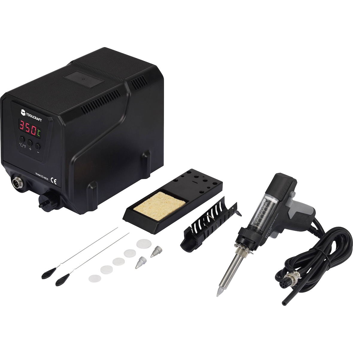 TOOLCRAFT ZD-8925 Entlötstation digital 90 W 160 - 480 °C inkl. Entlötsaugpumpe TO-4861968