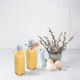 thumbnail of Relaxdays kleine Flaschen, 24er Set, 100 ml, Glasflaschen zum Befüllen, Schraubverschluss & Korken, transparent/silber