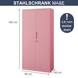 thumbnail of Mehrzweckschrank Metall abschließbar REKL Metallschrank | Schließfachschrank Putzmittelschrank Besenschrank Vorratsschrank, 185x90x45cm Rosa