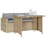 thumbnail of vidaXL 2-tlg. Garten-Essgruppe mit Kissen Beige Poly Rattan