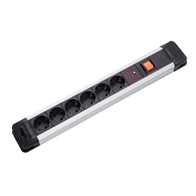 BACHMANN CONNECTUS Steckdosenleiste, 6x Schutzkontakt, Gerätevollschutz, Schalter, 2 m
