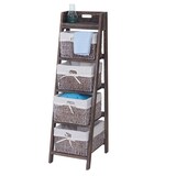 thumbnail of Estante escalera Goiana, estante con 4 cajones cesta 101x30cm, aspecto shabby, vintage ~ marrón