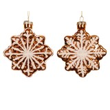 thumbnail of 1 Christbaumschmuck Glas 9,5cm Schneeflocke Figur zum Aufhängen - Weihnachtsbaum Anhänger Weihnachten Weihnachtsbaumschmuck Braun