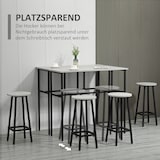 thumbnail of Barset Essgruppe Grau 100x40x90 cm mit 2 Tischen und 4 Barhockern, Industrial Design, Stahlgestell, platzsparend und pflegeleicht