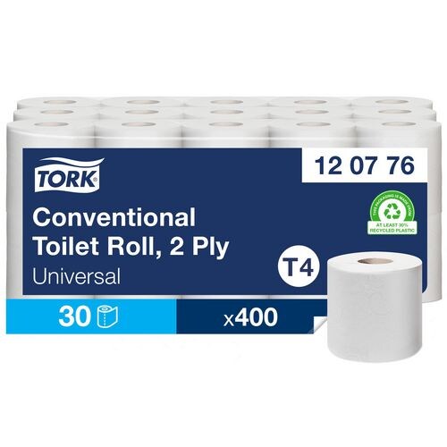 Tork Universal Recycled Toilettenpapier T4 2-lagig 120776 30 Rollen à 400 Blatt