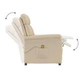 thumbnail of vidaXL Massagesessel Creme 70.5 x 96.5 x 95 cm Stoff und Metall