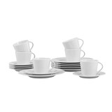 thumbnail of 18-teiliges Sparset / Kaffeeset ISTA von Caterado, aus weißem Porzellan. Enthält je 6 Obertassen, Untertassen und Dessertteller.