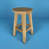 thumbnail of WellHome - Runder Massivholzhocker in Naturfarbe 29x29x50cm