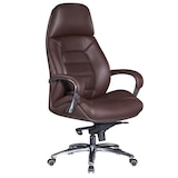 thumbnail of Chefsessel `Miron` aus Leder, Multiblockwippmechanik, bis 120 kg. Braun, 67x67x137 cm | Kadima Design