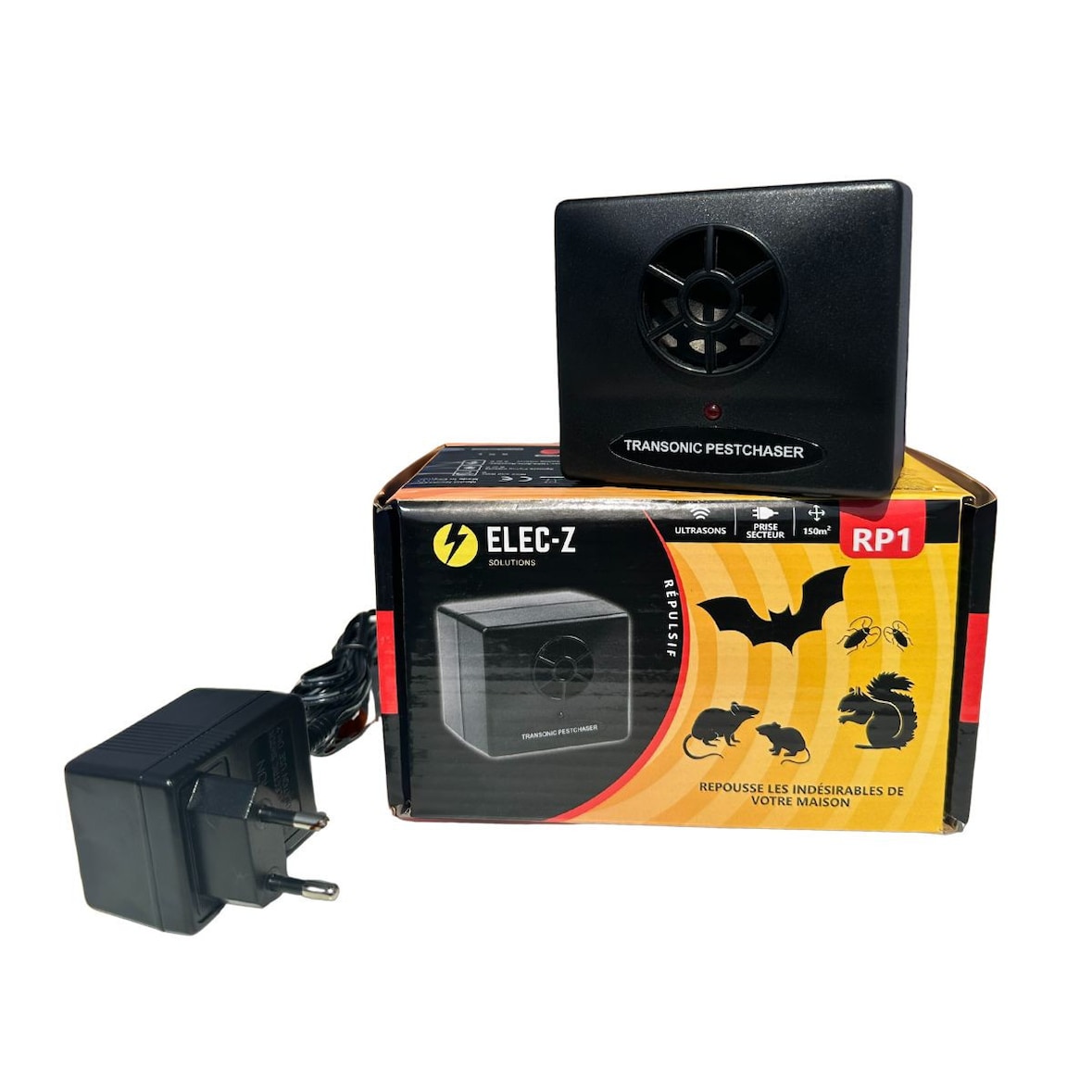 Rp1 Répulsif Ultrason Efficace Anti Chauve-souris Insecte Rongeur Cafards Araignées Tiques Puces Usage Non Intensif Elec-z