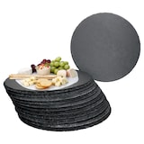 thumbnail of 12x Schieferplatten rund Ø30cm Untersetzer Pizza-Teller Servier-Platte Naturschiefer