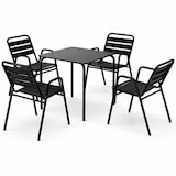 thumbnail of Sedie colore nero in alluminio per restaurazione. Arredo impilabili per terrazze, interni ed esterni di bar, ristoranti e caffetterie.