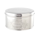 thumbnail of Boîte à cookies ronde argentée 17x17x9cm