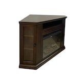 thumbnail of Elektrischer Kamin-Eck-Bodenkamin MADISON aus Walnussholz L126 x T78 x H83