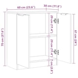 thumbnail of Helloshop26 - Buffet bahut commode armoire meuble de rangement organisateur cuisine salle de séjour salon artisanal 60 x 30 x 70 cm 02_0030815