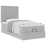 thumbnail of vidaXL Ottoman-Bett mit Matratzen Hellgrau 90x190 cm Samt