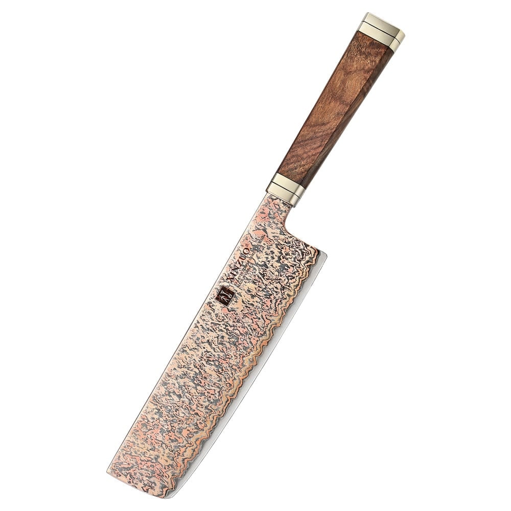 XinZuo - Koper Damascus Nakiri 18 cm - X08C series - gemaakt van 53-laags koper damascus