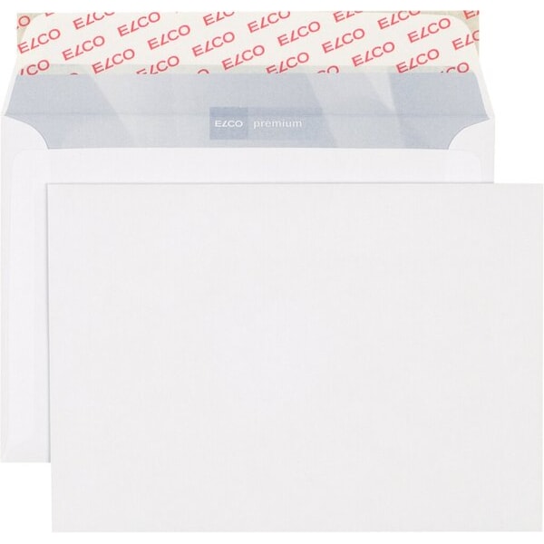 FSC Briefumschlag im Format B6, hochweiss mit grauem Innendruck und Haftklebung, 100 g, 1 Pack = 500 Stück