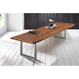 thumbnail of SAM® Esstisch Baumkante massiv Akazie nussbaumfarben 300 x 120 silber VALIN