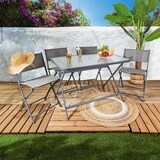 thumbnail of Table de jardin en métal et verre trempé Formentera 110 x 70 cm gris The Home Deco Factory