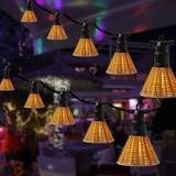 thumbnail of LED Lichterkette Lampenschirme in Korboptik Party Deko Boho koppelbar 4,5m